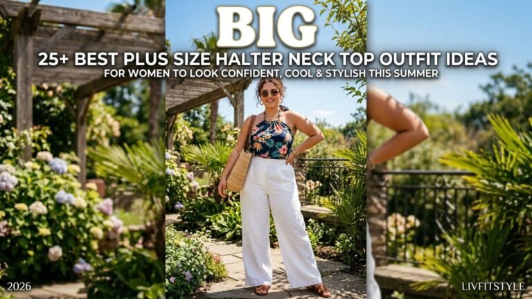 25+ Best Plus Size Halter Neck Top Outfit Ideas for Women to Look Confident, Cool & Stylish This Summer