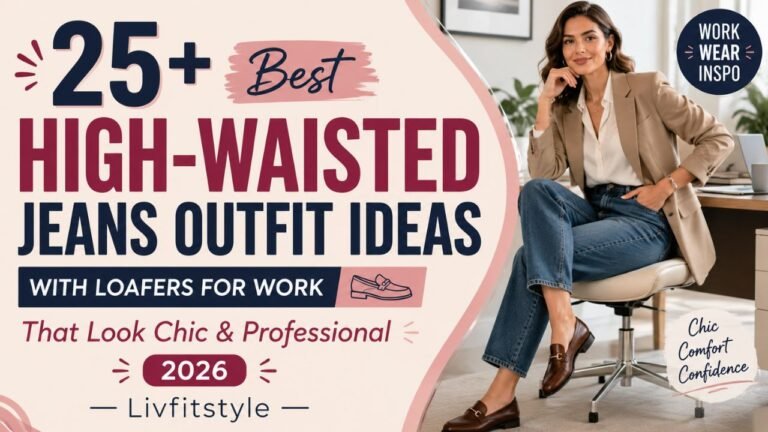 25+ Best High-Waisted Jeans Outfit Ideas With Loafers for Work That Look Chic & Professional