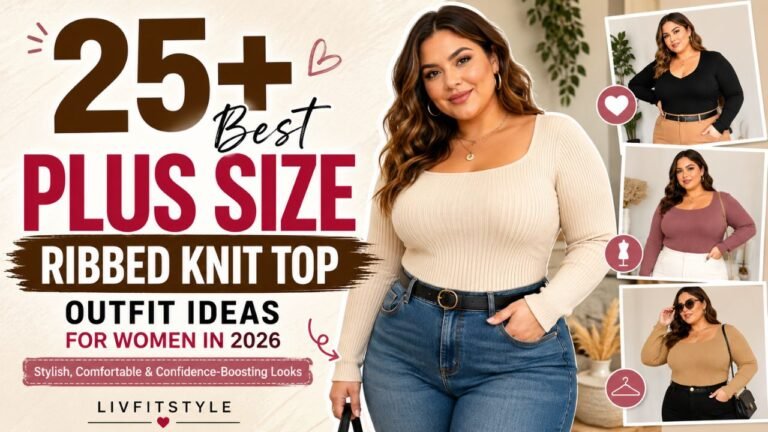 25+ Best Plus Size Ribbed Knit Top Outfit Ideas for Women | Chic, Flattering & Effortless Looks
