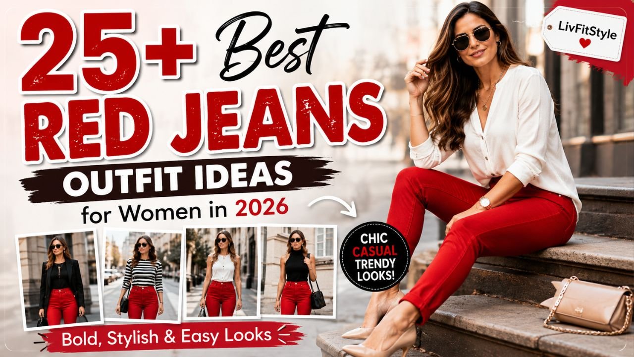 25+ Best Red Jeans Outfit Ideas for Women – Bold, Stylish & Easy Looks