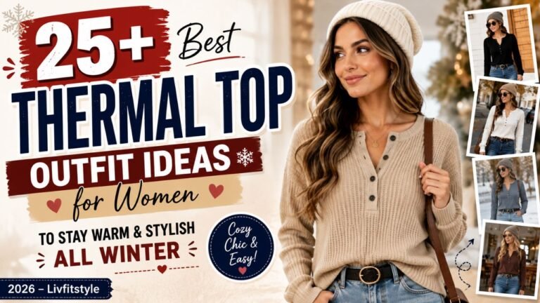 25+ Best Thermal Top Outfit Ideas for Women to Stay Warm & Stylish All Winter