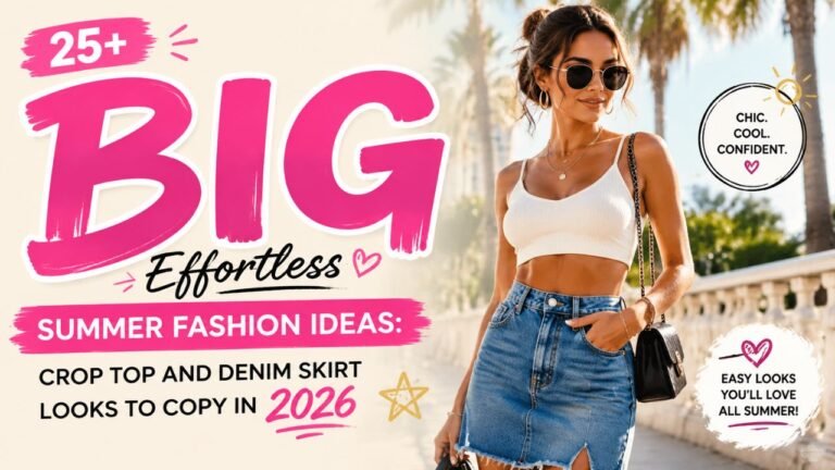 25+ Effortless Summer Fashion Ideas Crop Top and Denim Skirt Looks to Copy in 2026
