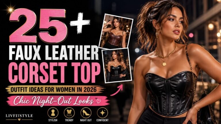 25+ Faux Leather Corset Top Outfit Ideas for Women Chic Night-Out Looks – Livfitstyle