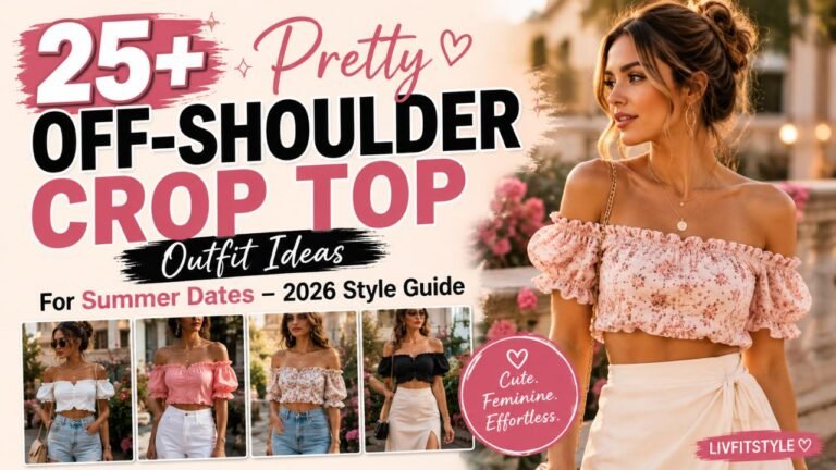 Pretty Off-Shoulder Crop Top Outfit Ideas for Summer Dates – Style Guide