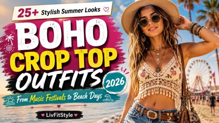25 Boho Crop Top Outfit Ideas for Women Who Love Free-Spirited Summer Fashion