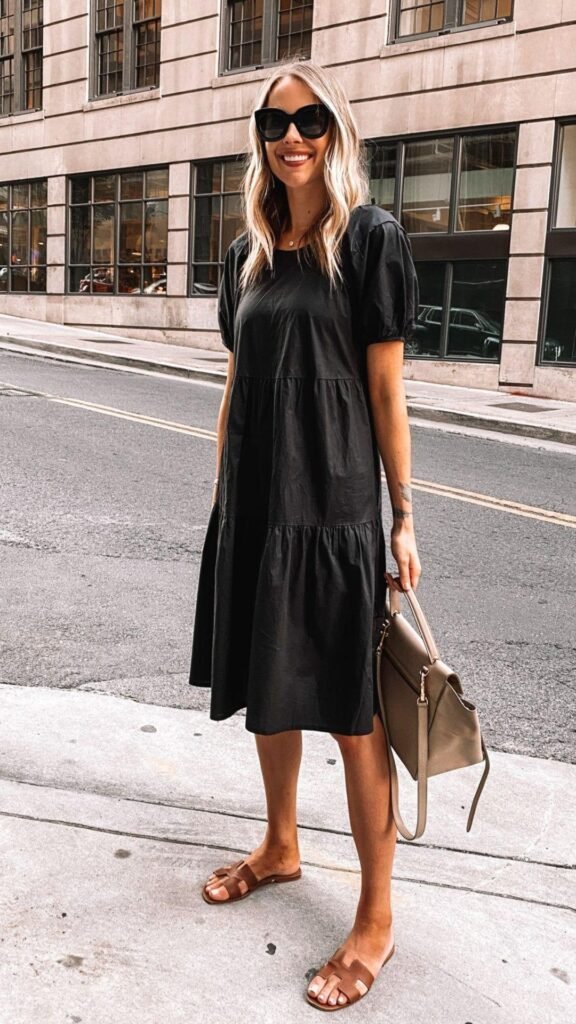 Black Tank Top + White Linen Pants + Black Slides 3