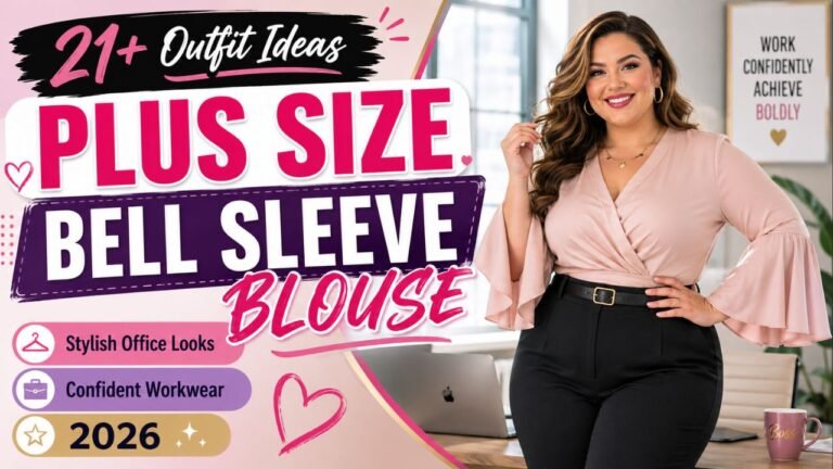 27+ Plus Size Bell Sleeve Blouse Outfit Ideas for Stylish Office Looks & Confident Workwear (2026)