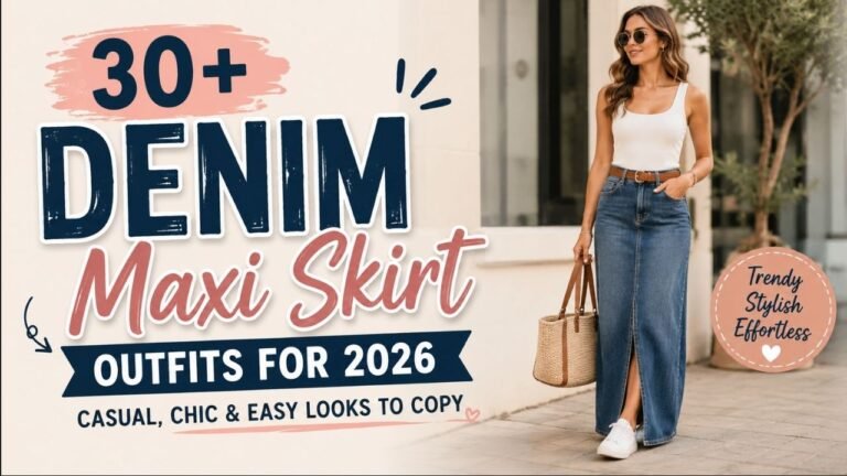 31+ Denim Maxi Skirt Outfits for 2026 Casual, Chic & Easy Looks to Copy