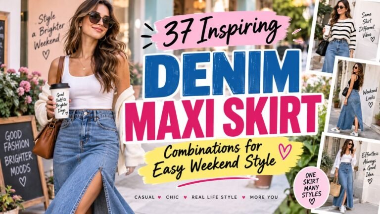 37 Inspiring Denim Maxi Skirt Combinations for Easy Weekend Style