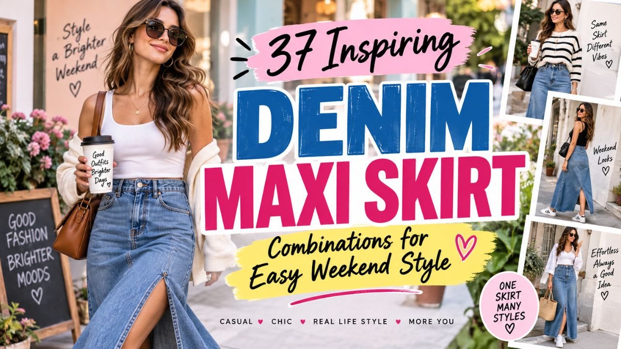 37 Inspiring Denim Maxi Skirt Combinations for Easy Weekend Style