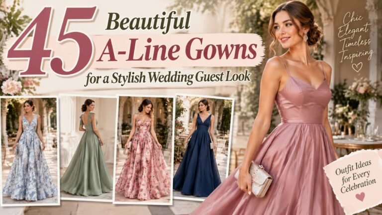 45 Beautiful A-Line Gowns for a Stylish Wedding Guest Look