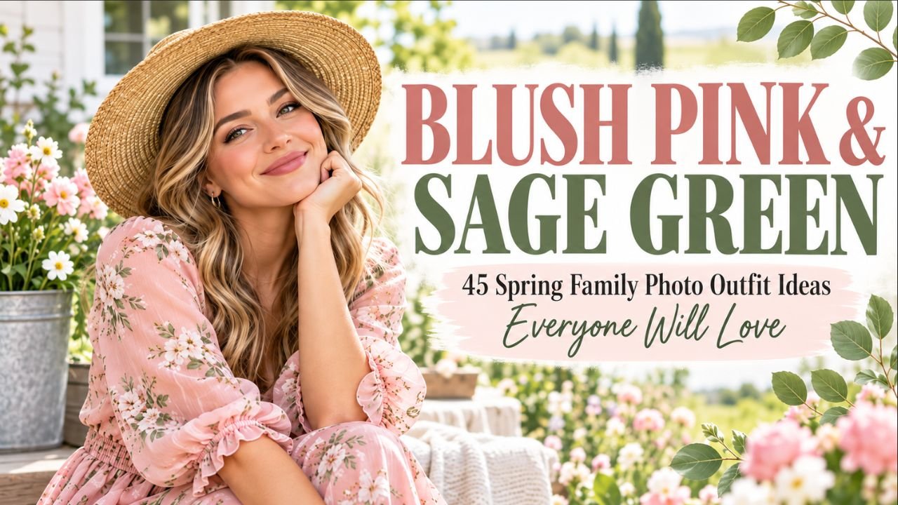 45 Blush Pink & Sage Green Spring Family Photo Outfit Ideas Everyone Will Love