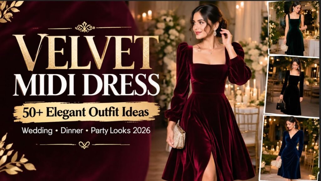 50 Velvet Midi Dress Outfit Ideas for Weddings, Dinner Dates & Parties