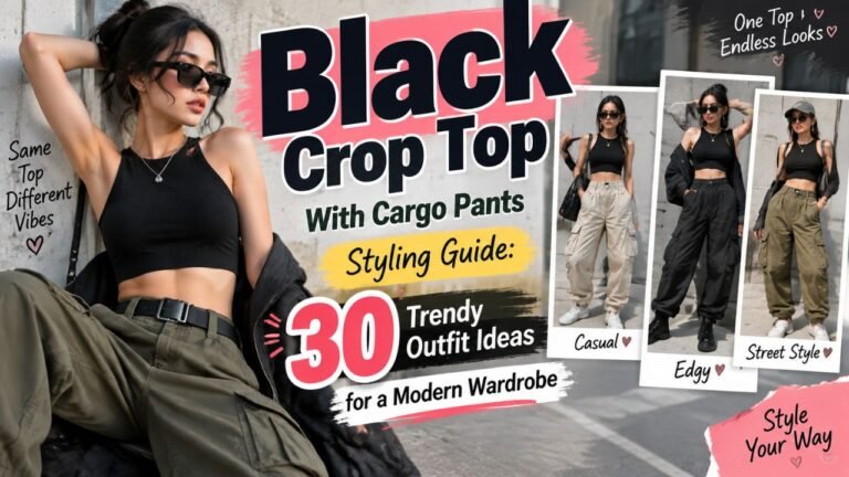 Black Crop Top With Cargo Pants Styling Guide 30 Trendy Outfit Ideas for a Modern Wardrobe