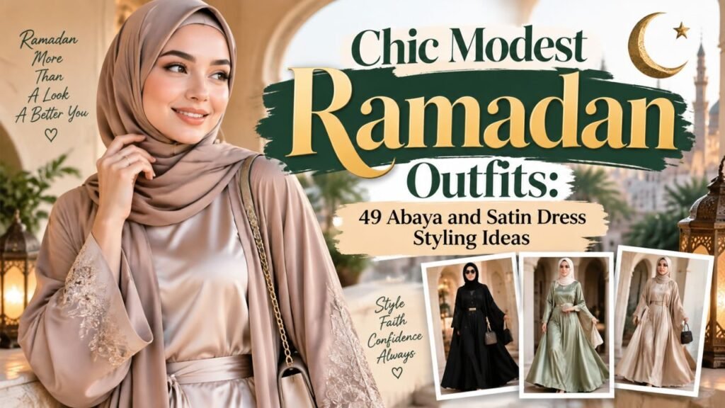 Chic Modest Ramadan Outfits 49 Abaya and Satin Dress Styling Ideas